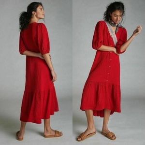 Maeve by Anthropologie red midi dress